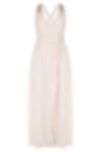 Ivory Embroidered Wrap Gown by Shiori