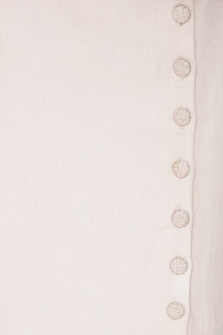 Ivory Button Down Pencil Skirt by Shiori at Pernia's Pop Up Shop