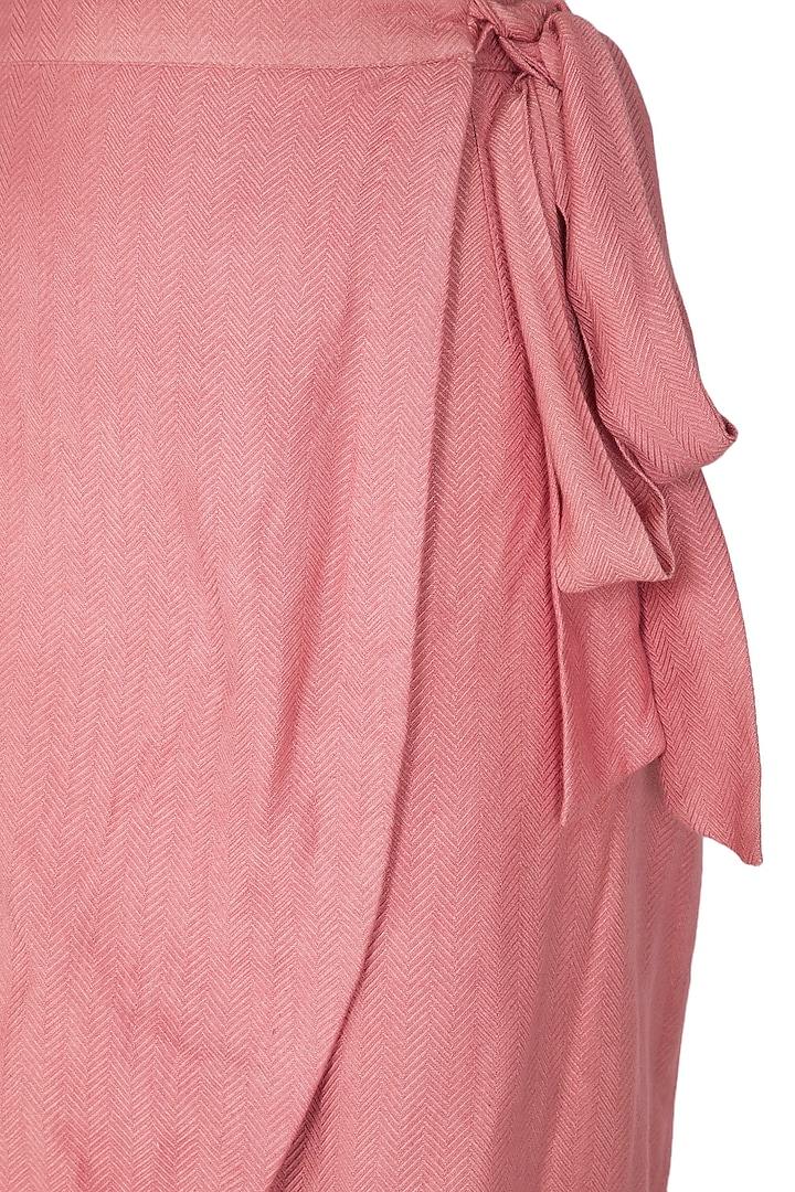 Coral Textured Wrap Skirt by Shiori at Pernia's Pop Up Shop