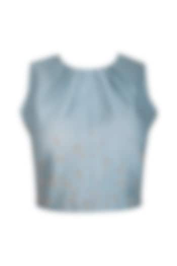Powder Blue Embroidered Top by Shiori