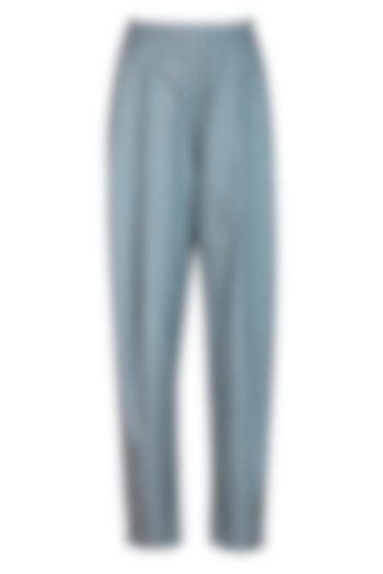 Powder Blue Pleated Trouser Pants by Shiori