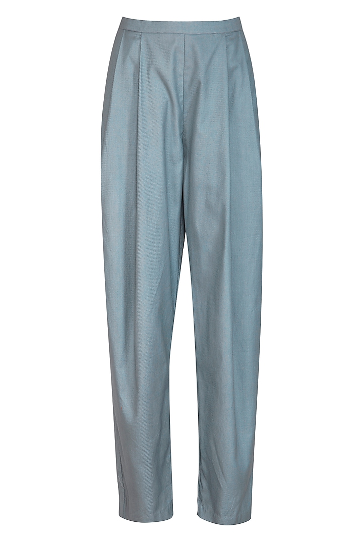 Powder Blue Pleated Trouser Pants Design by Shiori at Pernia's Pop Up