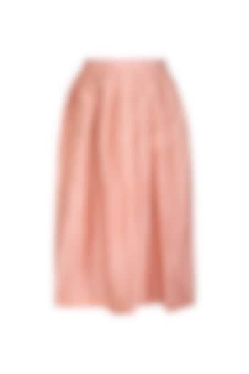 Peach Pleated Skirt by Shiori