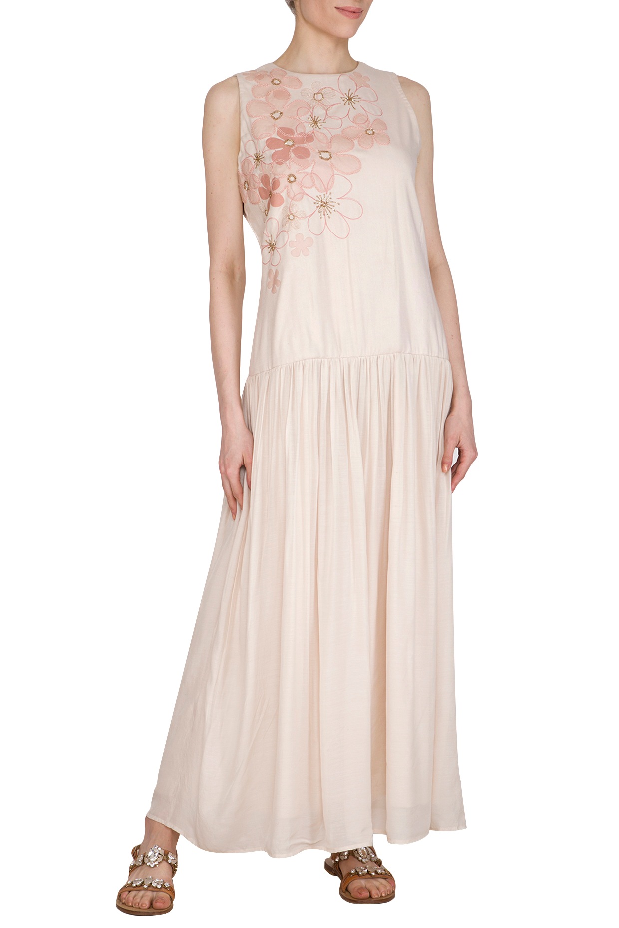ivory embroidered maxi dress