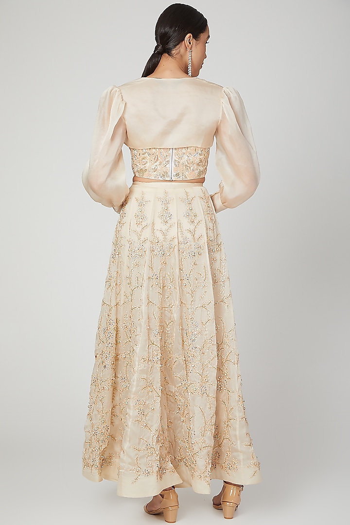 Nude Embroidered Bridal Lehenga Set by Shivangi Jain at Pernia's Pop Up Shop