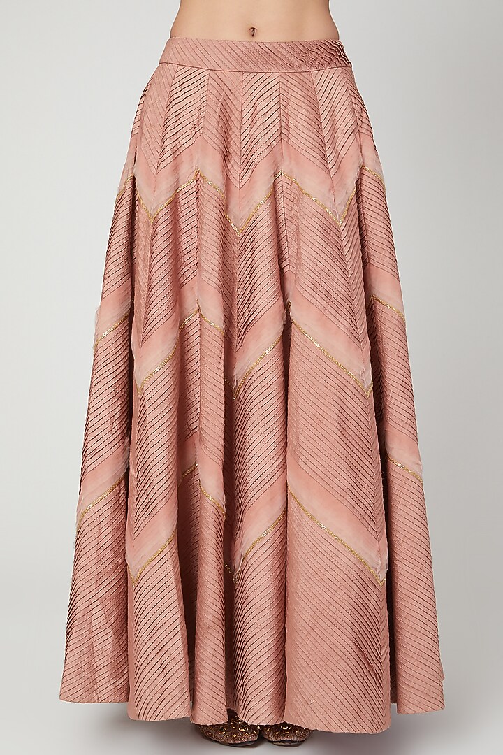 Pink Raw Silk & Organza Sequins Hand Embroidered Wedding Lehenga Set by Shivangi Jain at Pernia's Pop Up Shop