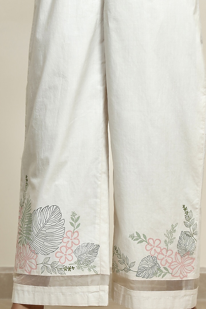 Ivory Block Printed Pants by Shiori at Pernia's Pop Up Shop