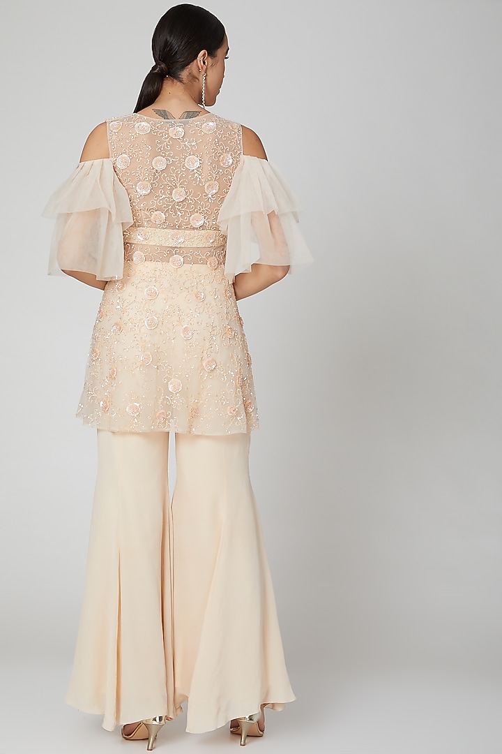 Cream Embroidered Pants Set by Shivangi Jain at Pernia's Pop Up Shop