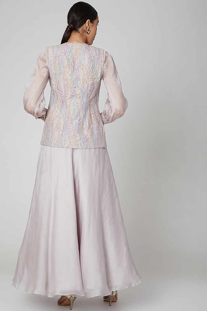 Lilac Embroidered Jacket Wedding Lehenga Set by Shivangi Jain at Pernia's Pop Up Shop