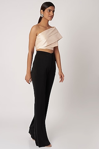 Peach One Shoulder Top by Shivangi Jain
