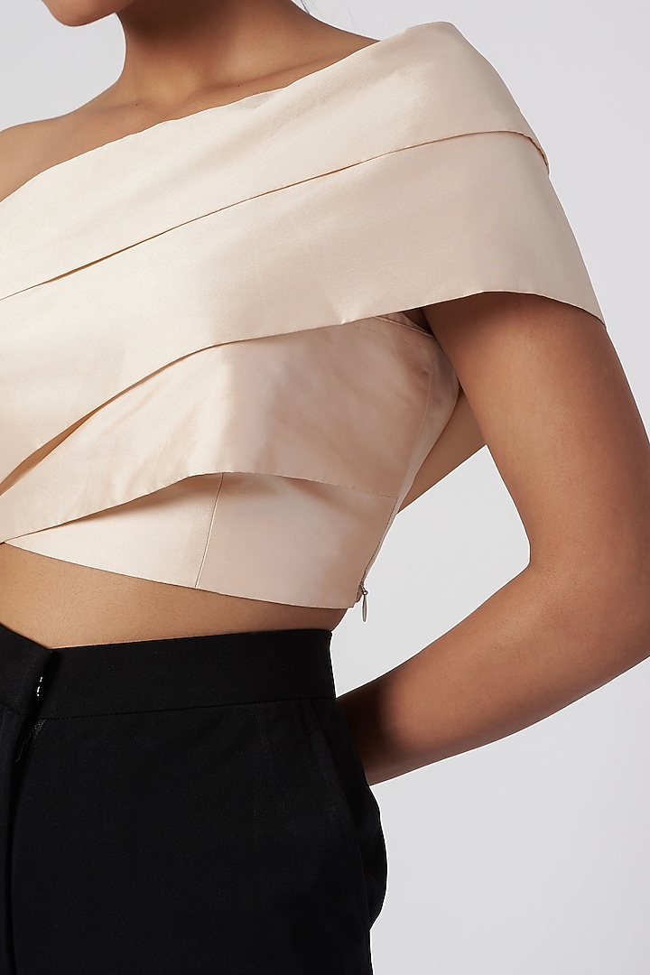 Peach One Shoulder Top by Shivangi Jain at Pernia's Pop Up Shop