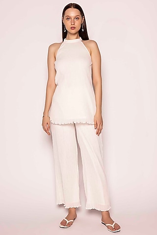 Off-White Seersucker Co-Ord Set by SHIMONA