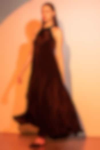 Black Silk Crepe Dress by SHIMONA