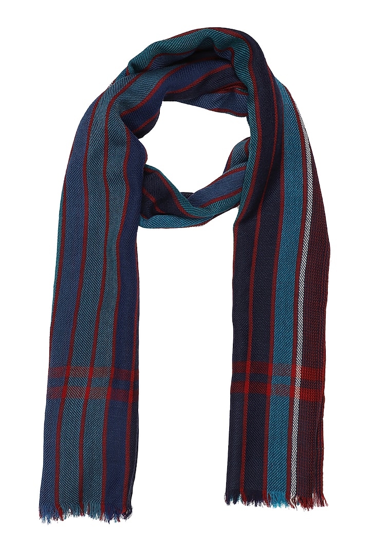 Blue Striped Muffler by Shingora Men at Pernia's Pop Up Shop