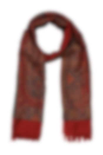 Red Pure Wool Muffler by Shingora Men at Pernia's Pop Up Shop