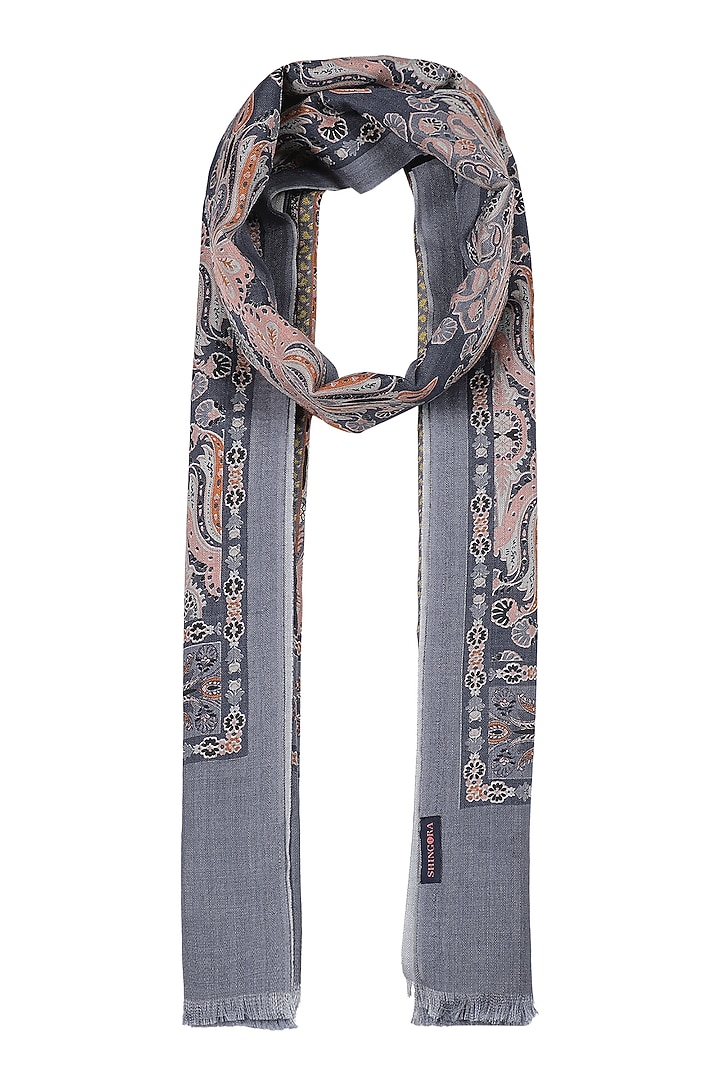 Multi-Colored Printed Muffler In Silk by Shingora Men at Pernia's Pop Up Shop