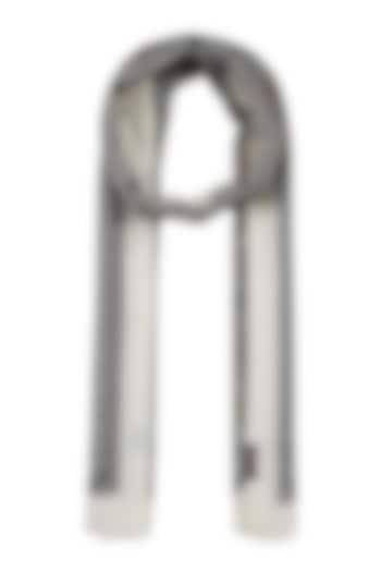 Grey Silk Printed Muffler by Shingora Men at Pernia's Pop Up Shop