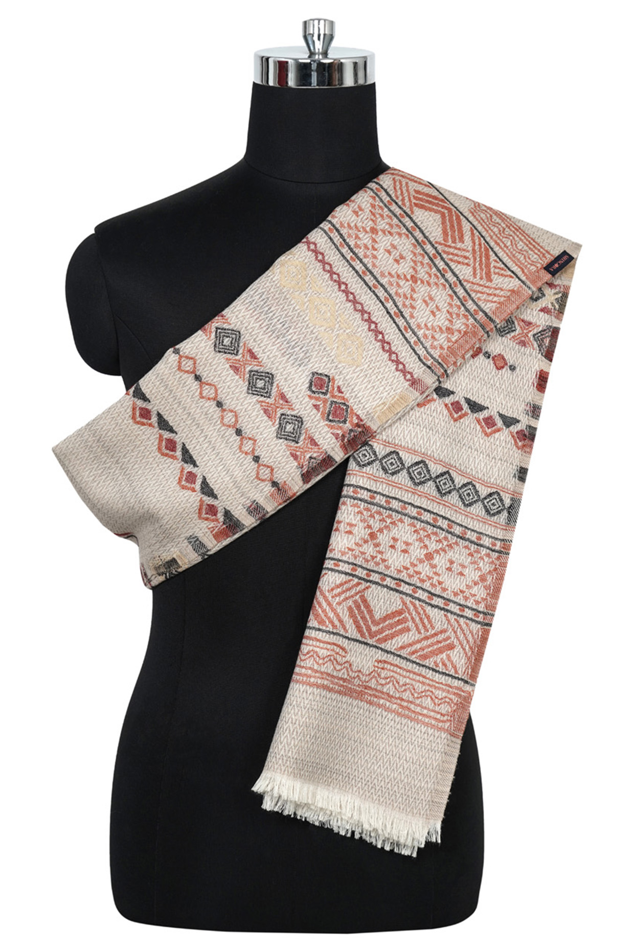 Beige Wool Shawl by Shingora Men at Pernia's Pop Up Shop