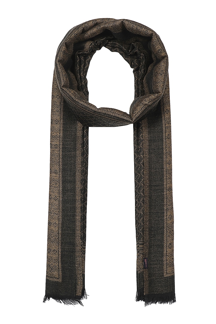 Black Woolen Shawl by Shingora Men at Pernia's Pop Up Shop