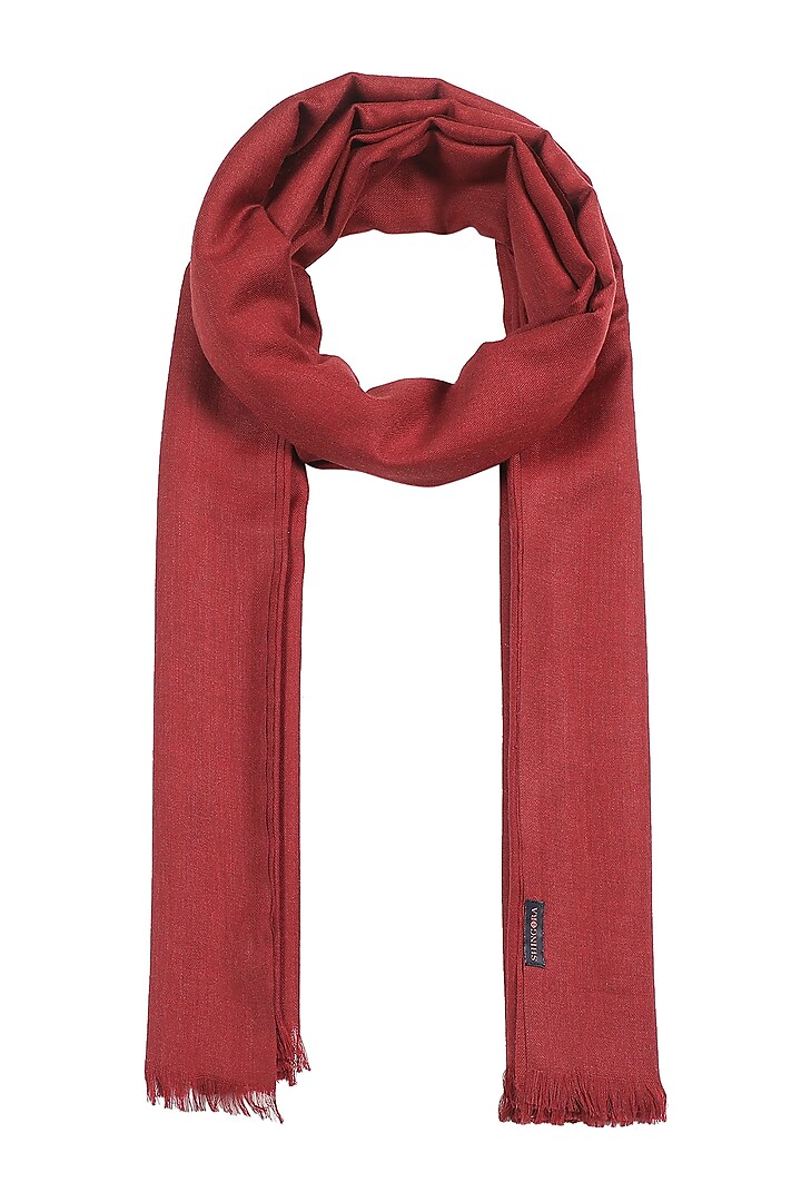 Red Pure Wool Shawl by Shingora Men at Pernia's Pop Up Shop