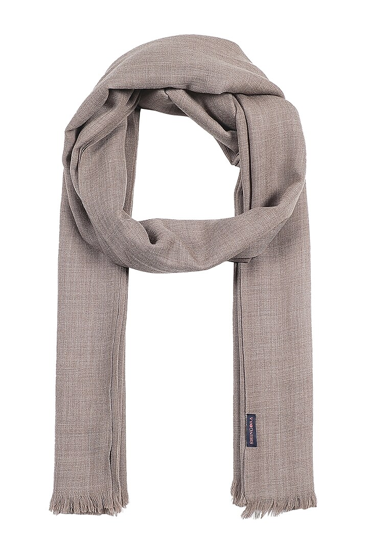 Beige Pure Wool Shawl by Shingora Men at Pernia's Pop Up Shop