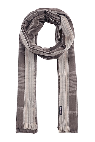 Grey Checkered Shawl by Shingora Men