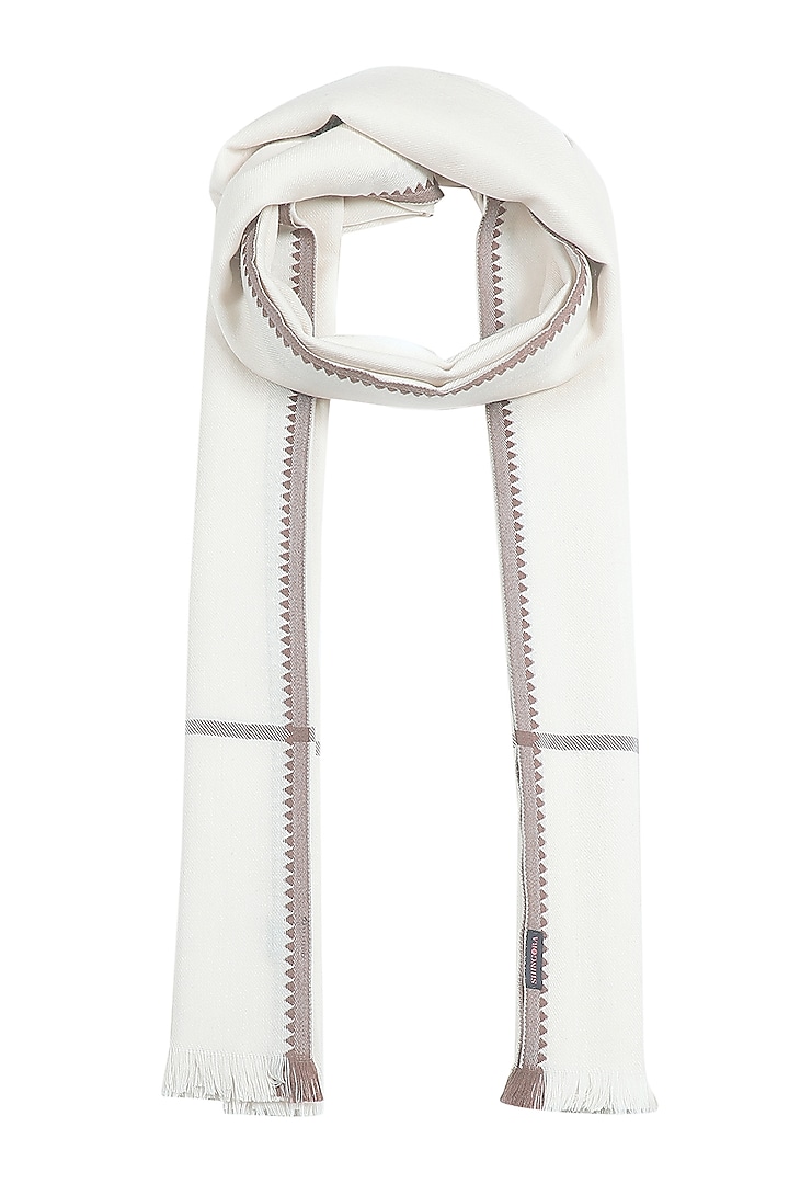White Pure Wool Shawl by Shingora Men at Pernia's Pop Up Shop
