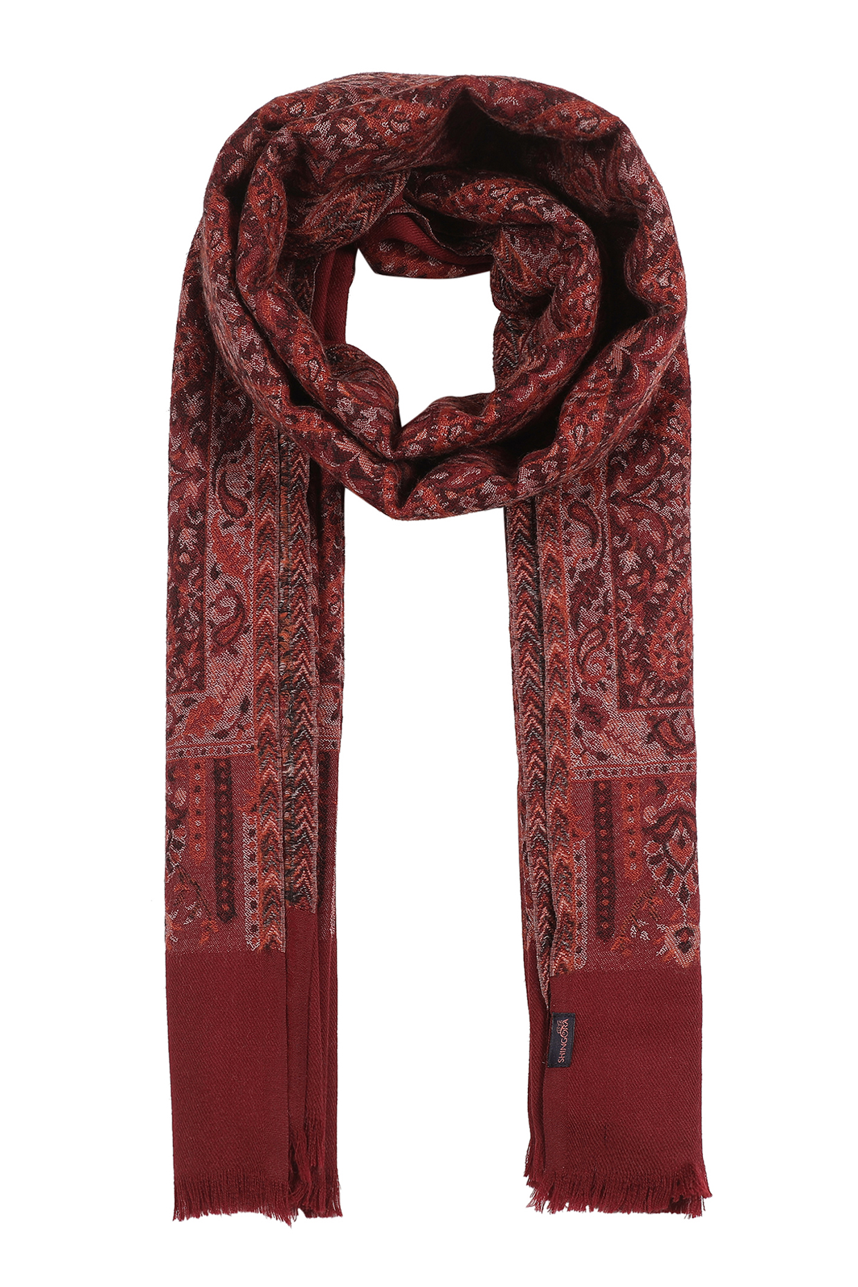 Maroon Wool Printed Shawl by Shingora Men