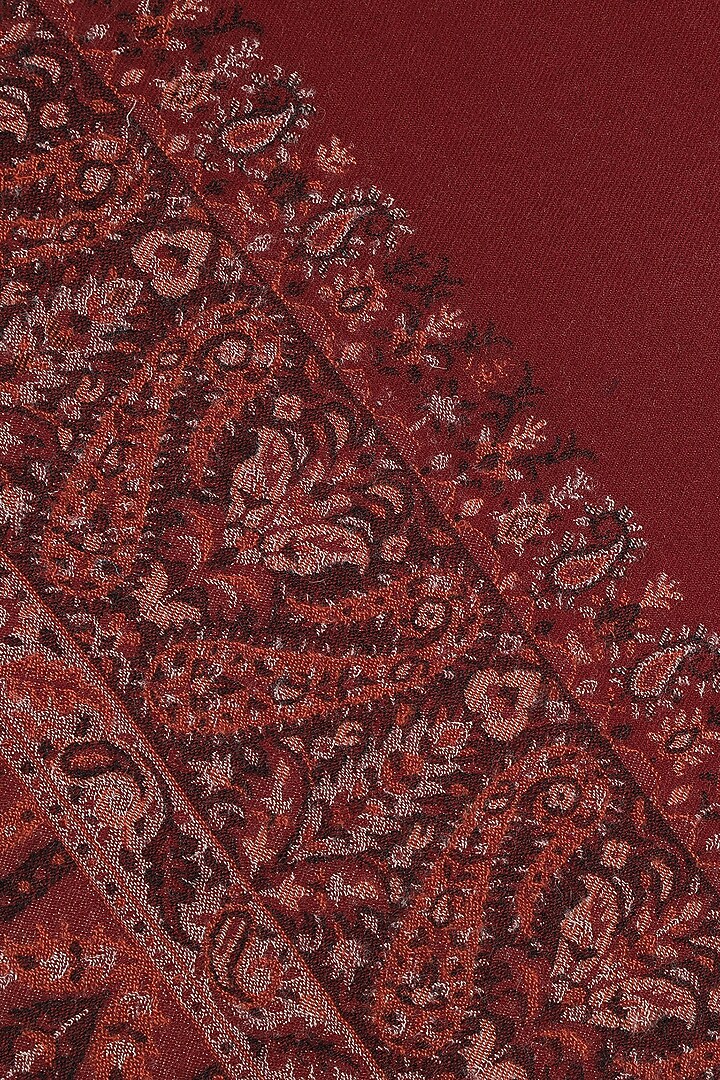Maroon Wool Printed Shawl by Shingora Men at Pernia's Pop Up Shop