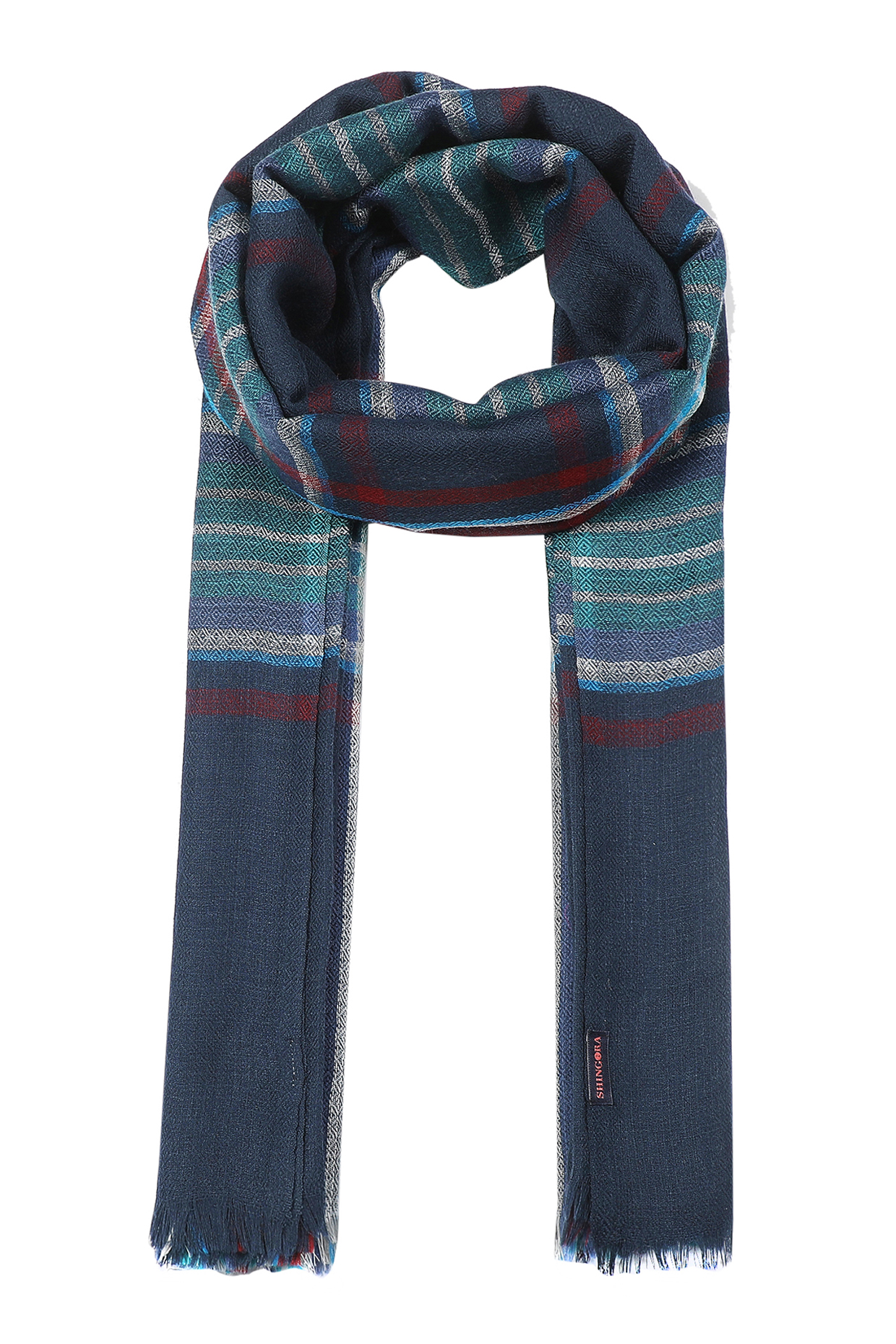 Blue Wool Printed Shawl by Shingora Men at Pernia's Pop Up Shop