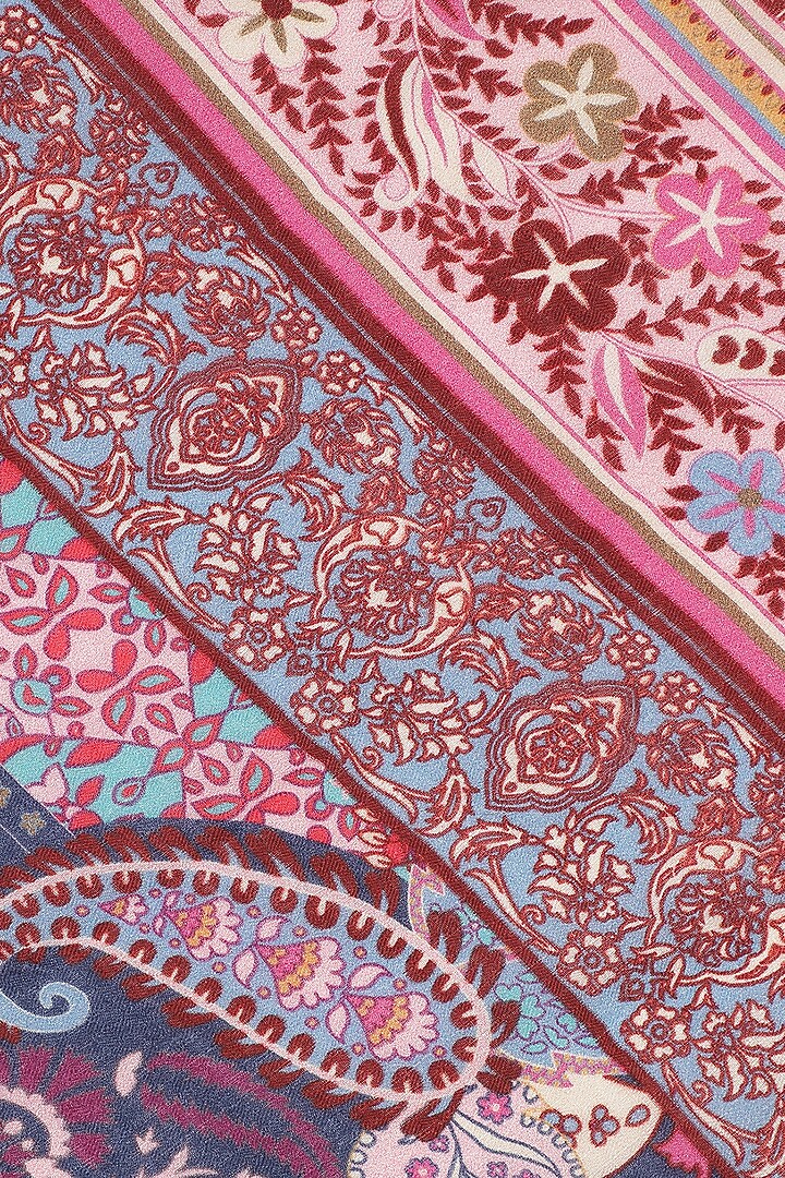 Fuchsia Printed Muffler by Shingora Men at Pernia's Pop Up Shop