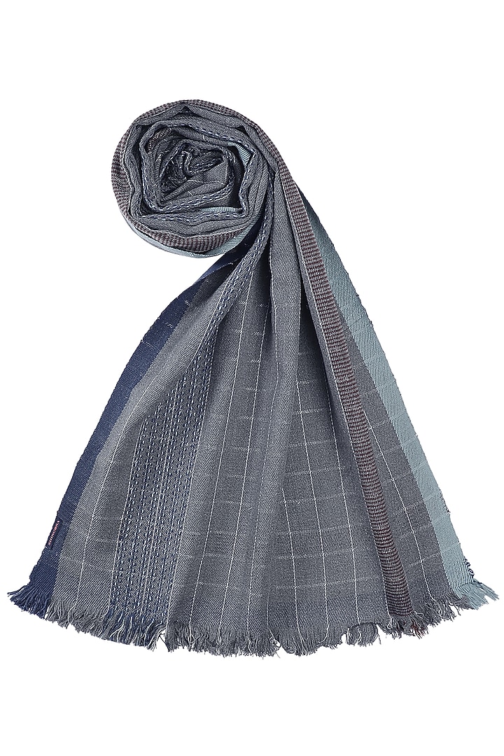 Grey Acrylic & Wool Muffler by Shingora Men at Pernia's Pop Up Shop