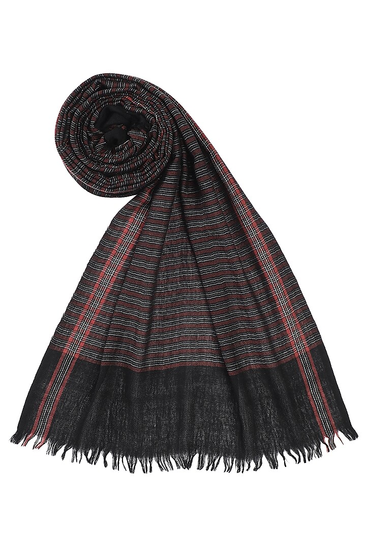 Black Wool & Cashmere Muffler by Shingora Men at Pernia's Pop Up Shop