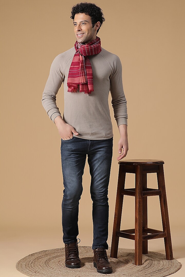 Fuchsia Wool Muffler by Shingora Men