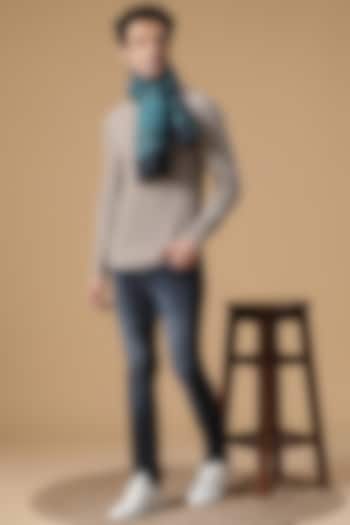 Blue Wool & Lurex Muffler by Shingora
