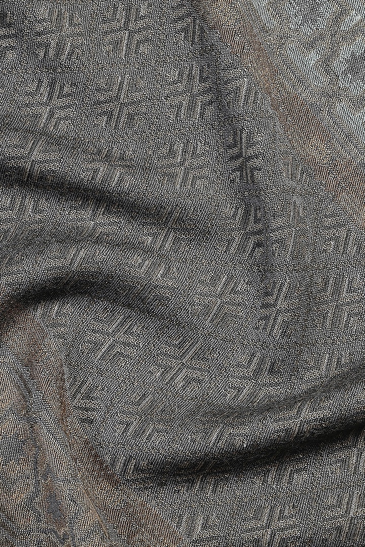 Grey Wool Lurex Jacquard Muffler by Shingora Men at Pernia's Pop Up Shop