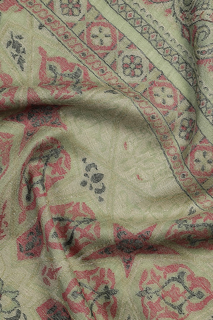 Mehendi Wool Metallic Jacquard Muffler by Shingora Men at Pernia's Pop Up Shop