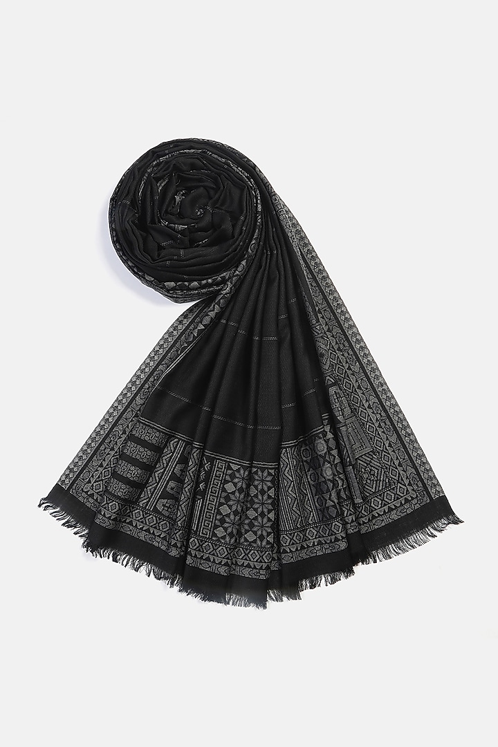 Black Wool Jacquard Lohi by Shingora Men at Pernia's Pop Up Shop