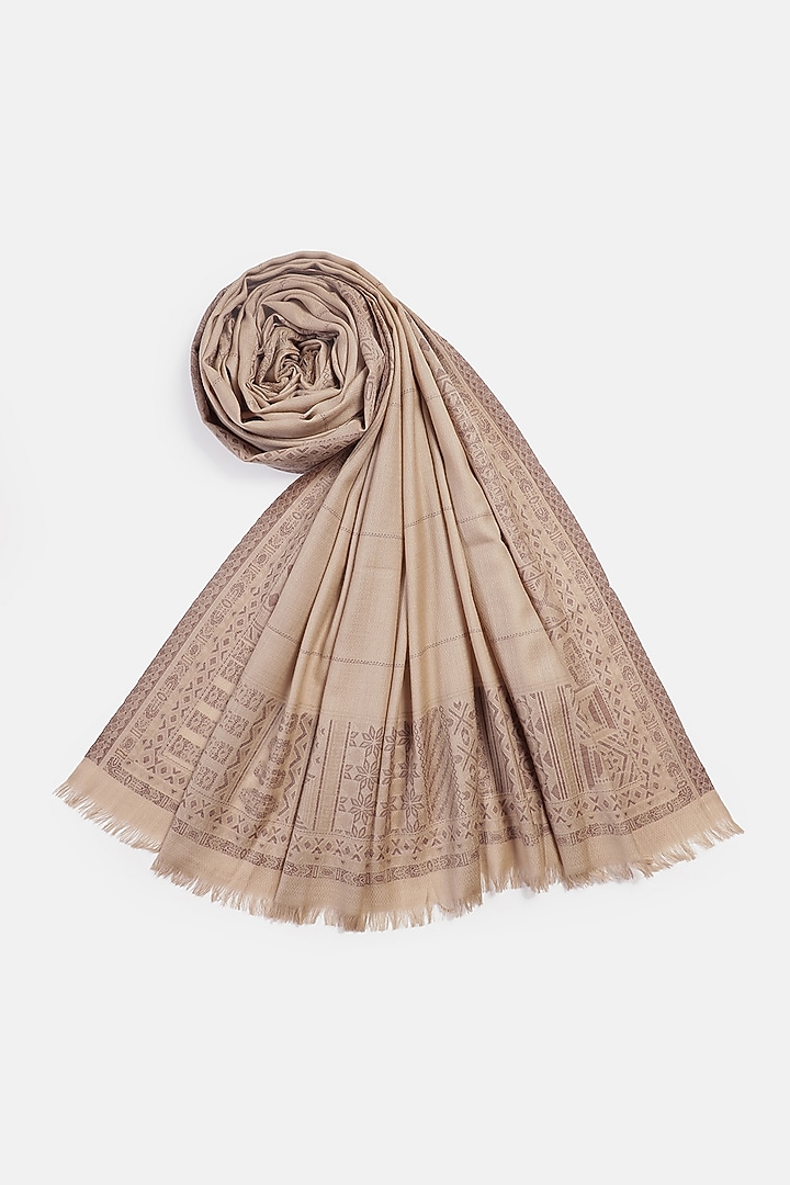 Beige Wool Jacquard Lohi by Shingora Men at Pernia's Pop Up Shop