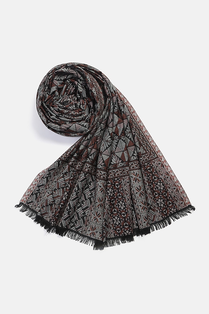 Black Wool Jacquard Lohi by Shingora Men at Pernia's Pop Up Shop