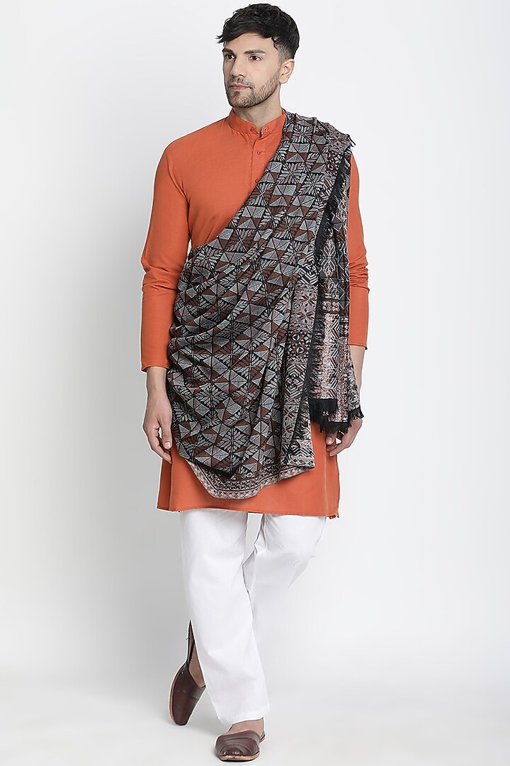 Black Wool Jacquard Lohi by Shingora Men at Pernia's Pop Up Shop