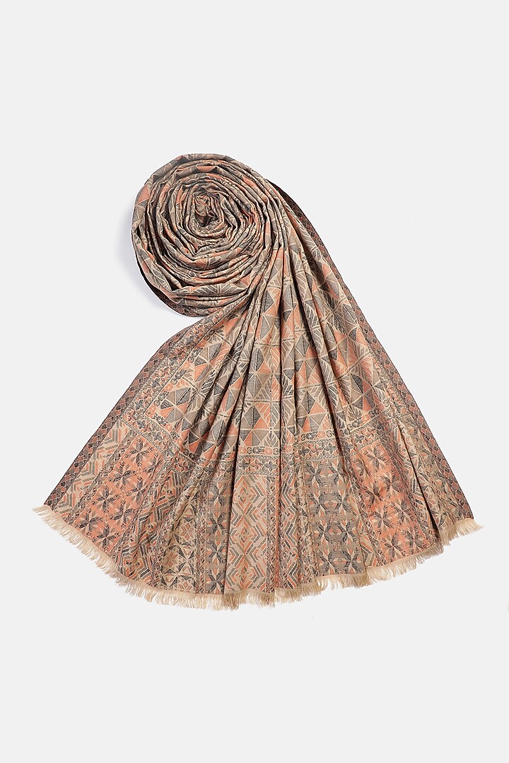 Beige Wool Jacquard Lohi by Shingora Men at Pernia's Pop Up Shop