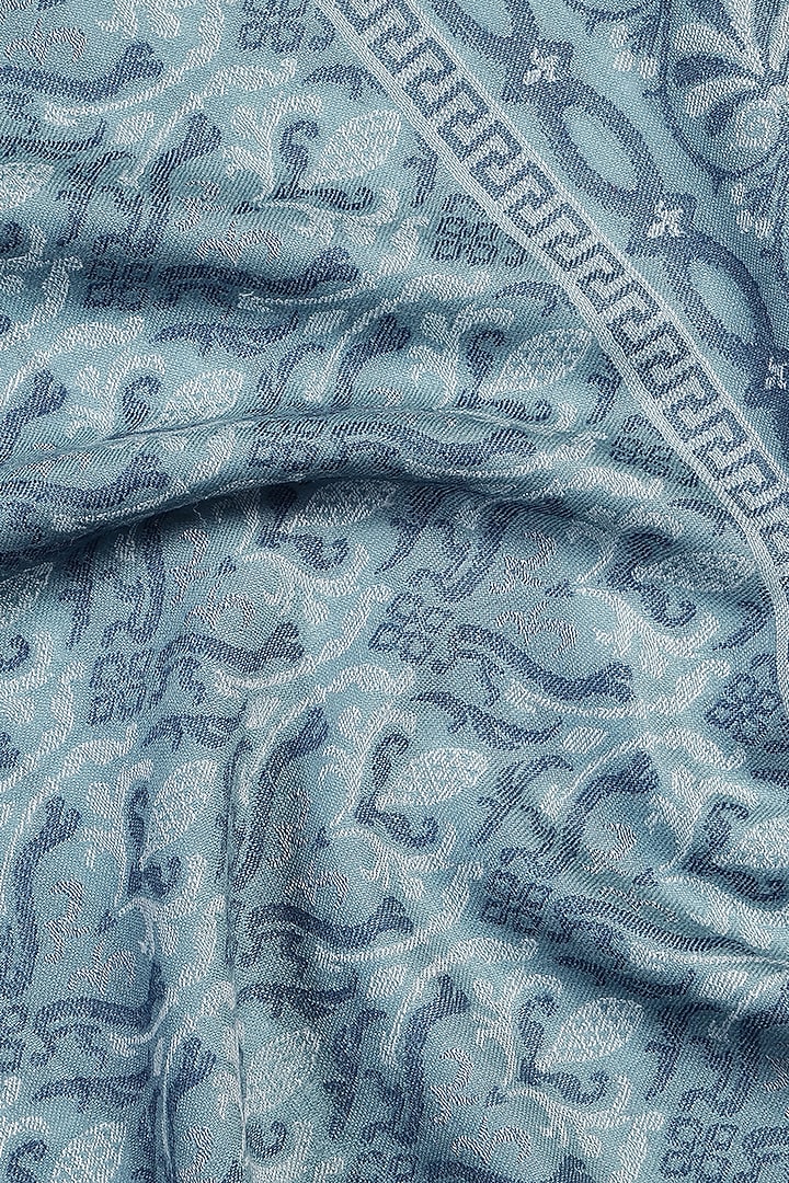 Sky Blue Wool Jacquard Lohi by Shingora Men at Pernia's Pop Up Shop