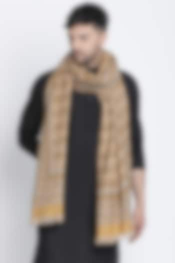 Mustard Wool Jacquard Lohi by Shingora Men at Pernia's Pop Up Shop