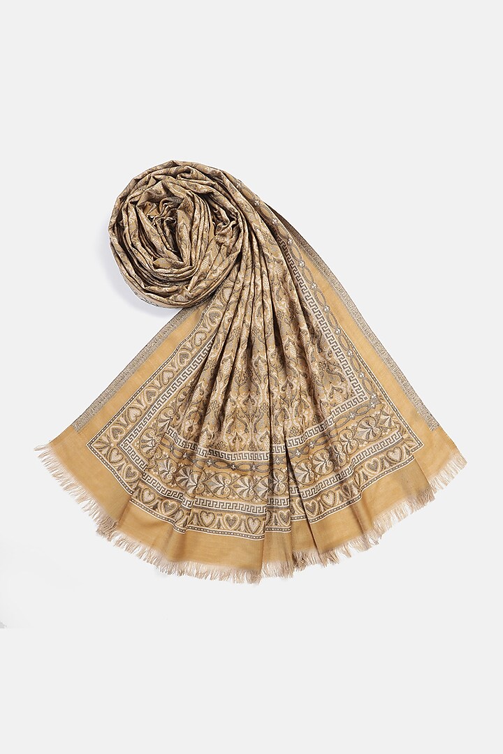 Mustard Wool Jacquard Lohi by Shingora Men at Pernia's Pop Up Shop