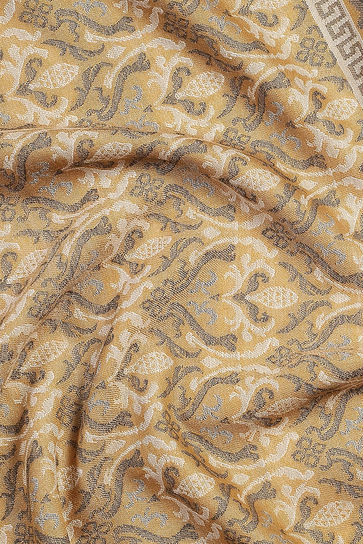 Mustard Wool Jacquard Lohi by Shingora Men at Pernia's Pop Up Shop