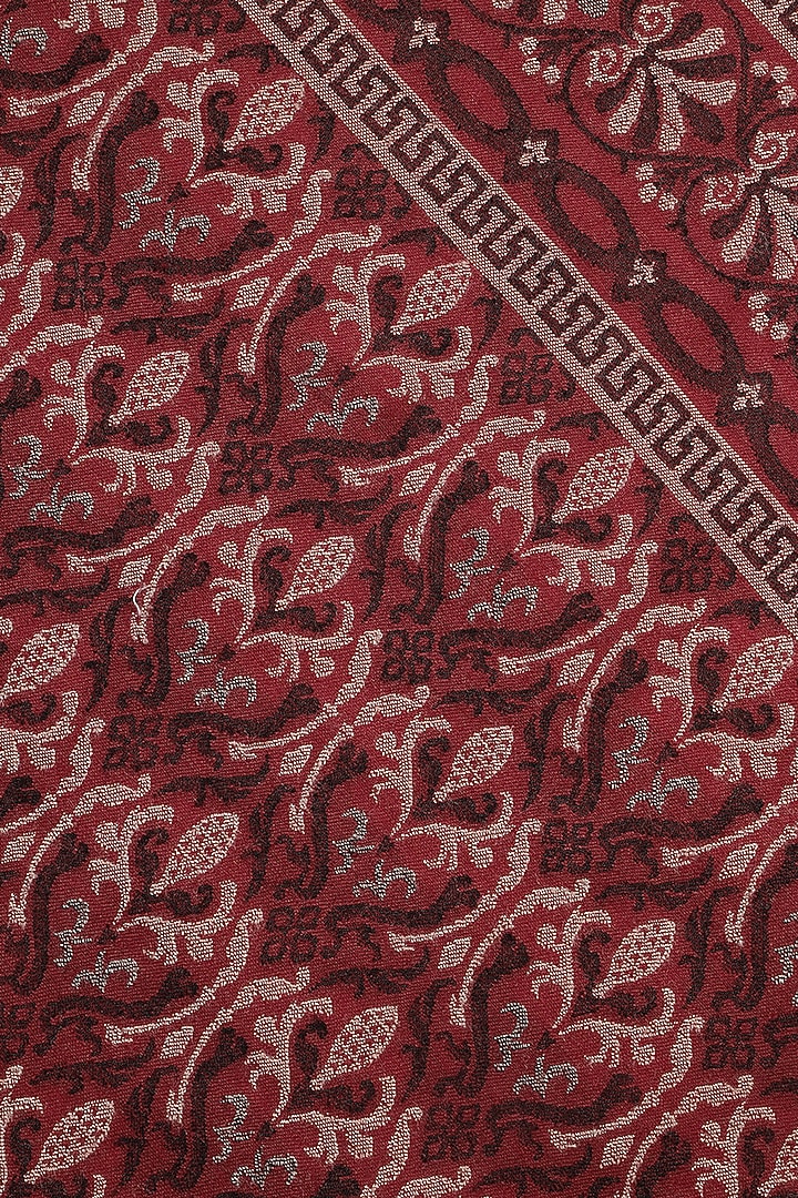 Maroon Wool Jacquard Lohi by Shingora Men at Pernia's Pop Up Shop