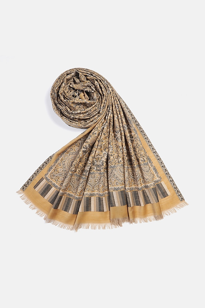 Mustard Wool Jacquard Lohi by Shingora Men at Pernia's Pop Up Shop