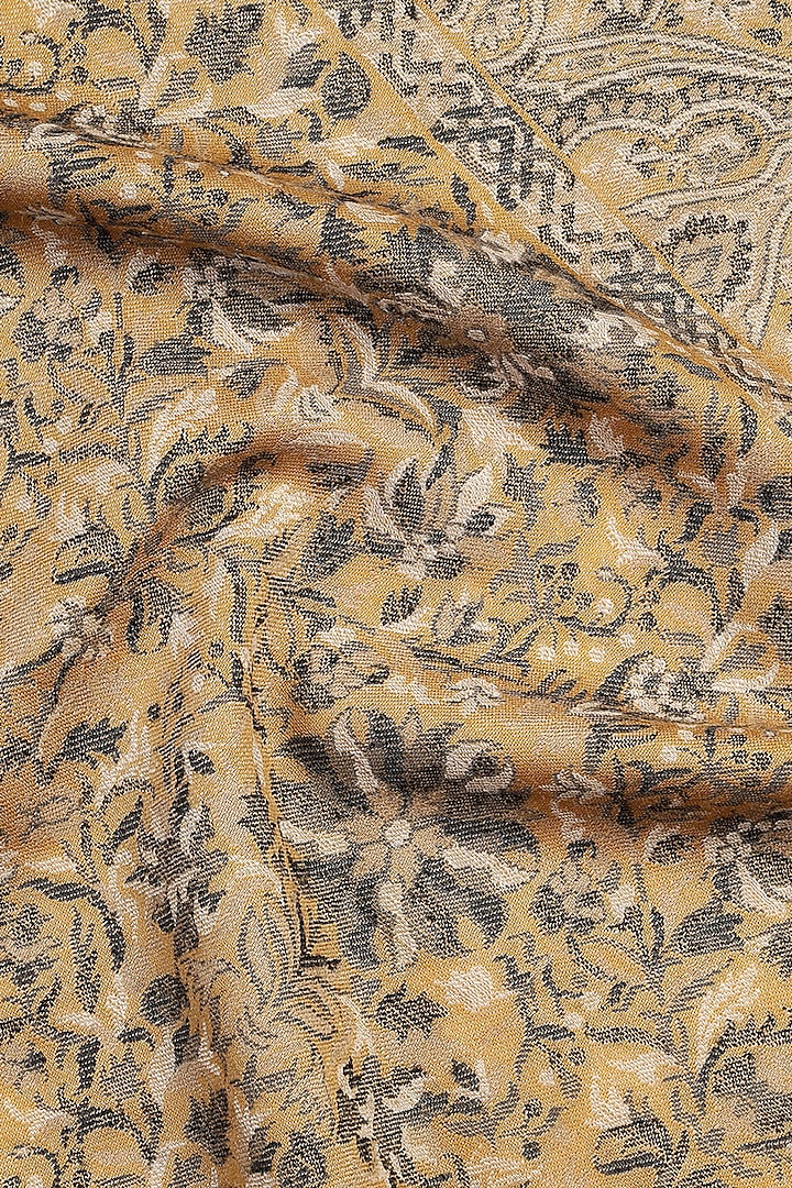 Mustard Wool Jacquard Lohi by Shingora Men at Pernia's Pop Up Shop