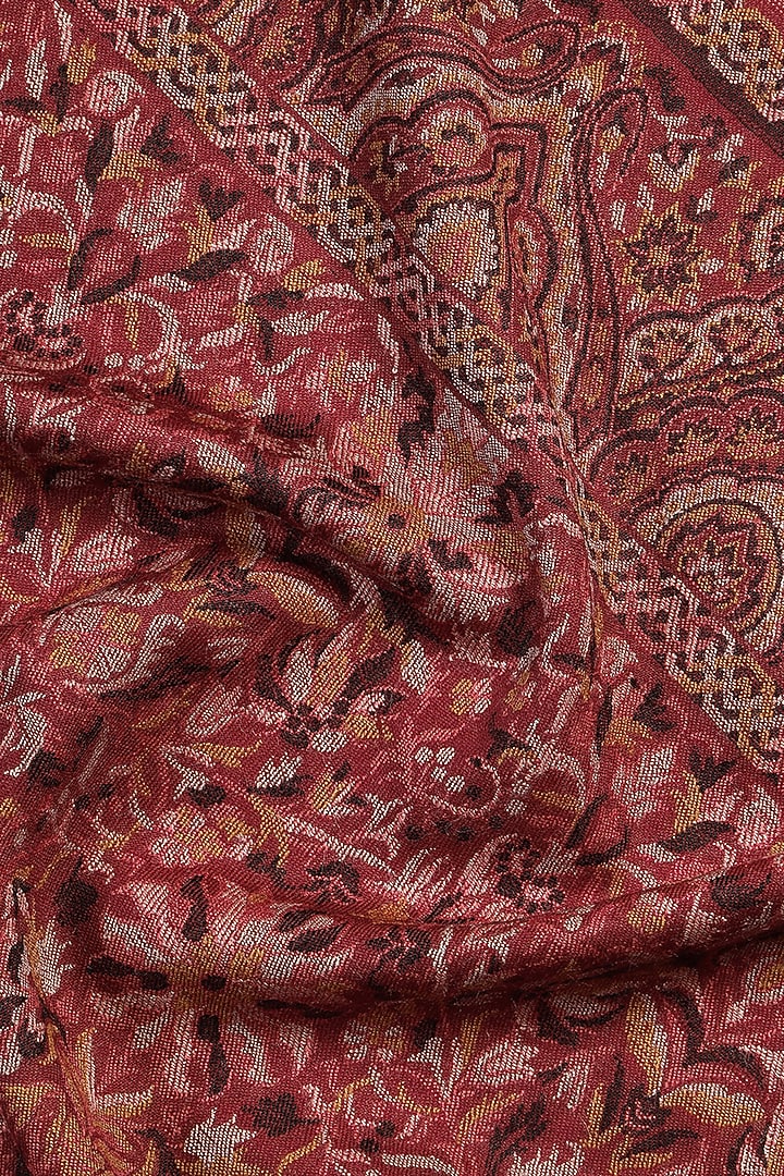 Maroon Wool Jacquard Lohi by Shingora Men at Pernia's Pop Up Shop
